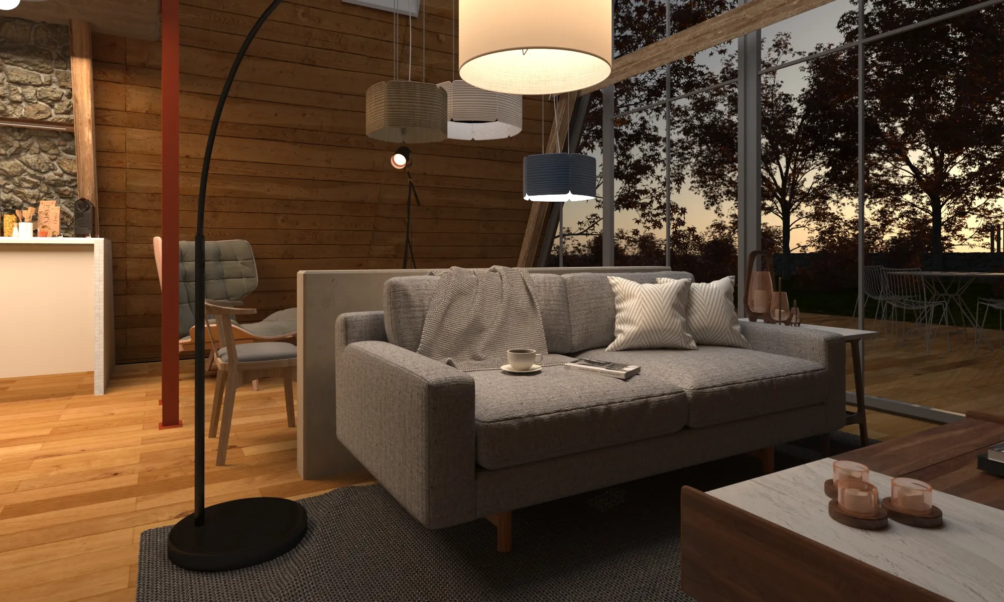 Bucătărie și zonă de dining