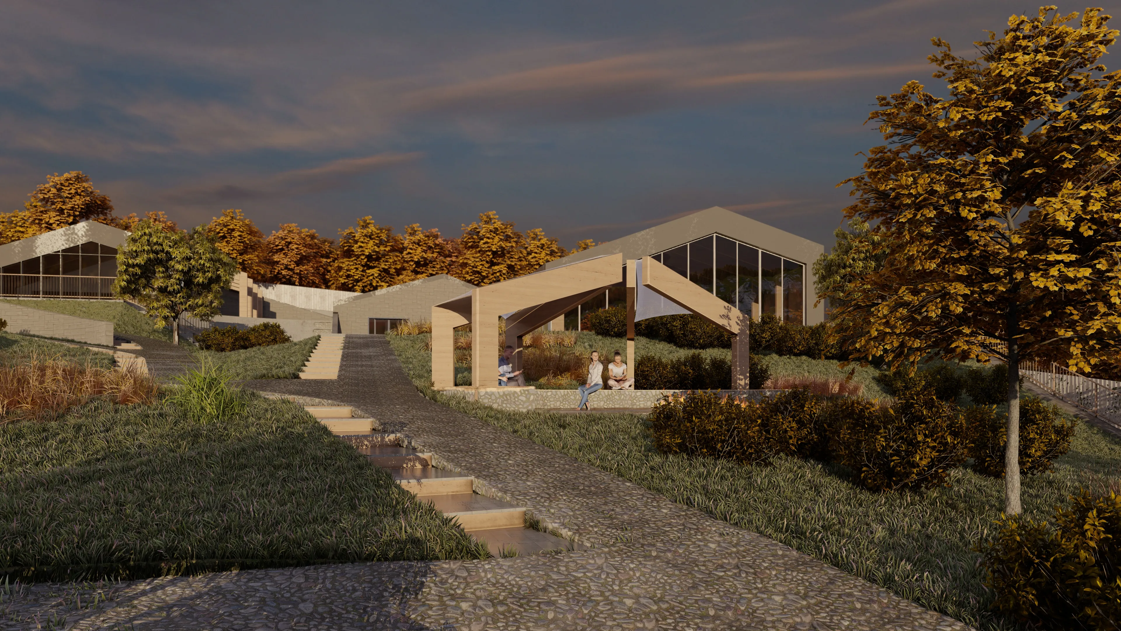 Zona de living cu ferestre mari